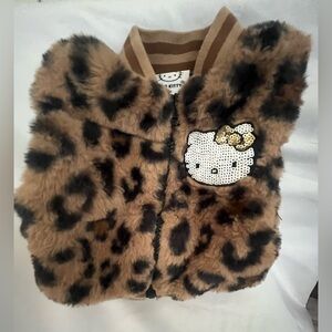 Hello Kitty Tan and Striped Collar and Leopard Vest